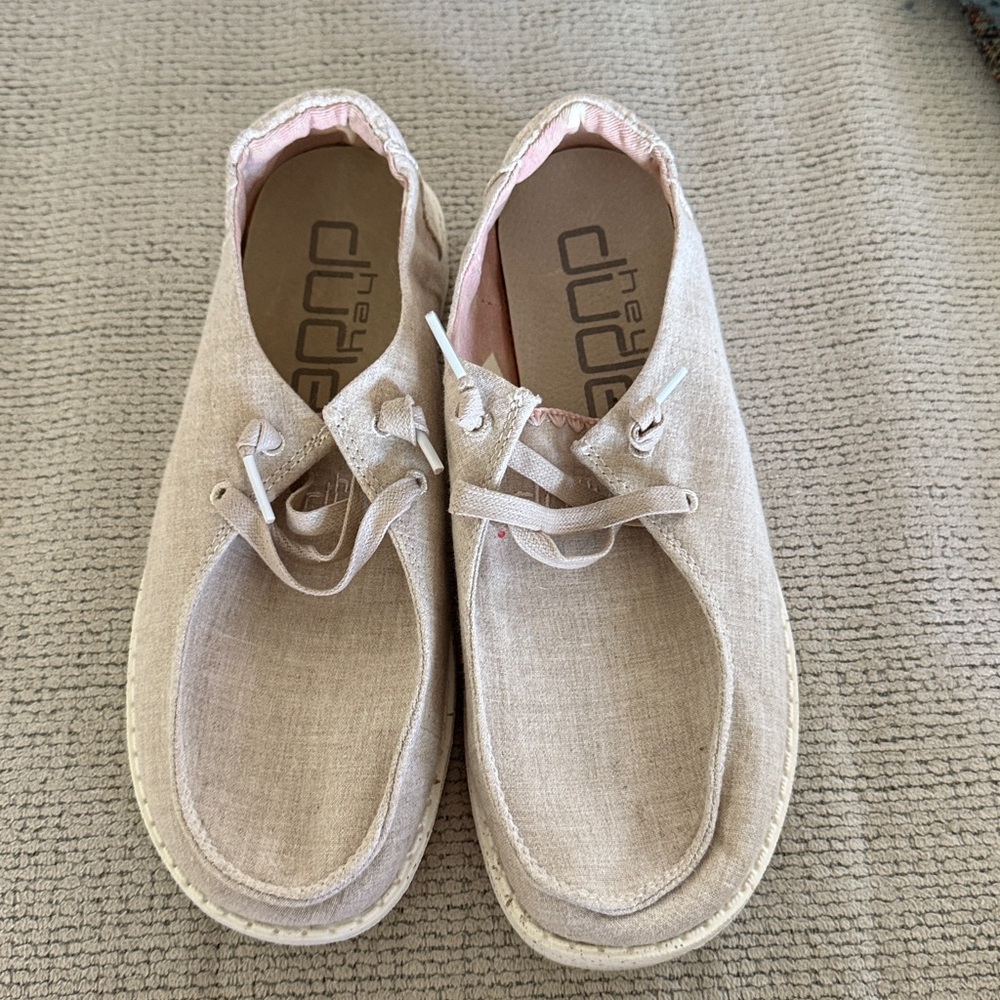 Hey Dude Wendy slip on canvas shoes with embroidery in Dusty Inca size 7